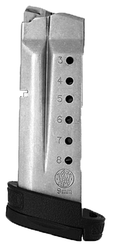 Smith & Wesson 199360000 M&P Shield  8rd 9mm Luger Magazine For S&W M&P Shield Stainless Steel
