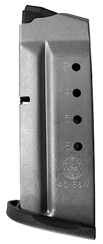 Smith & Wesson 199330000 M&P Shield  6rd 40 S&W Magazine Fits S&W M&P Shield Stainless Steel