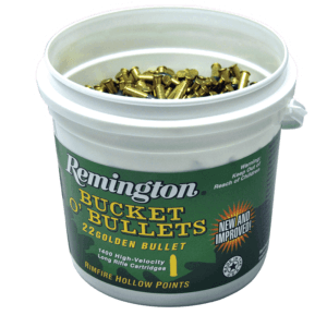 Remington Ammunition 21231 Golden Bullet Bucket O Bullets 22 LR 36 gr Plated Hollow Point 1400rd Box
