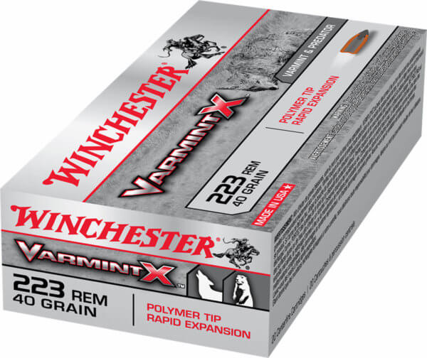 Winchester Ammo X223P1 Varmint X 223 Rem 40 gr 3600 fps Polymer Tip Rapid Expansion 20rd Box