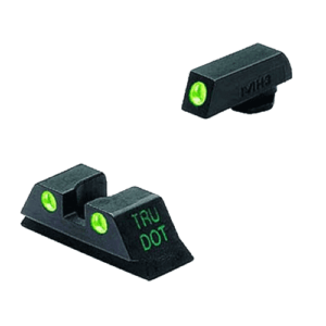 Meprolight USA 102243101 Tru-Dot Green Fixed Green Tritium Front & Rear/Black Frame Compatible w/Glock 9mm Luger/40 S&W/357 Sig/.45 GAP Front Post/Rear Dovetail Mount