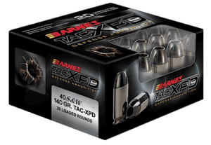 Barnes Bullets 21554 TAC-XPD 40 S&W 140 gr Barnes TAC-XP Lead Free 20rd Box