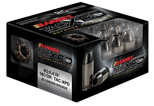 Barnes Bullets 21554 TAC-XPD 40 S&W 140 gr Barnes TAC-XP Lead Free 20rd Box
