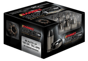 Barnes Bullets 21555 TAC-XPD 45 ACP +P 185 gr Barnes TAC-XP Lead Free 20rd Box