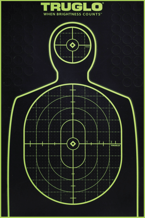 TruGlo TG13A6 Tru-See Handgun Target Black/Green Self-Adhesive Heavy Paper Fluorescent Green 6 Pack Includes Pasters