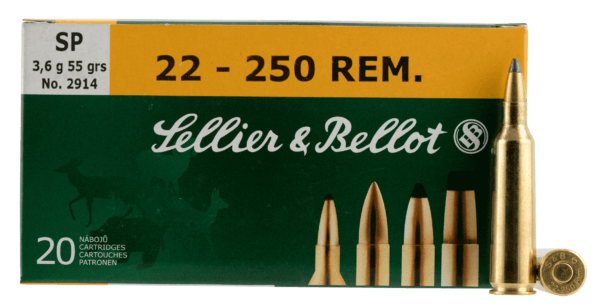 Sellier & Bellot SB22250B Rifle  22-250 Rem 55 gr Soft Point 20rd Box