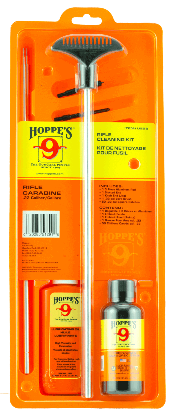 Hoppe’s U22 Rifle Cleaning Kit 22 / 257 Cal Includes Storage Box