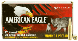 Federal AE17H20TVP American Eagle Varmint & Predator 17 Hornet 20 gr Tipped Varmint (TVP) 50rd Box