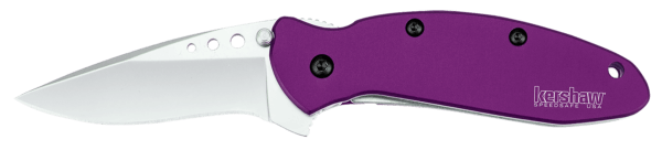 Kershaw 1620PUR Scallion 2.40″ Folding Drop Point Plain Bead Blasted 420HC SS Blade Purple Anodized Aluminum Handle Includes Pocket Clip