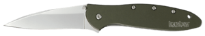 Kershaw 1660OL Leek 3″ Folding Drop Point Plain Bead Blasted 14C28N Steel Blade Olive Drab Anodized Aluminum Handle Includes Pocket Clip
