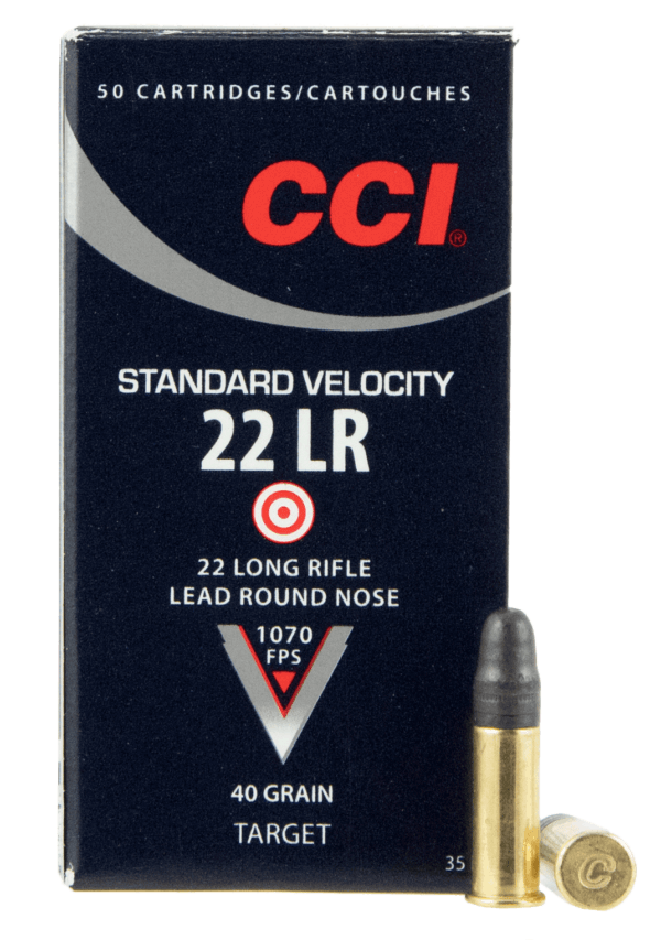 CCI 0035 Standard Velocity Target 22 LR 40 gr Lead Round Nose (LRN) 50rd Box