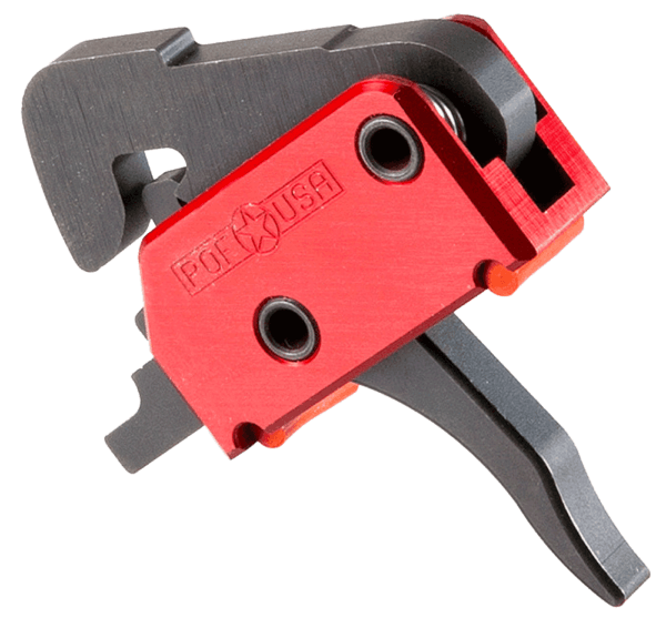 Patriot Ordnance Factory 00457 Drop-In Single-Stage Straight Trigger with 4.50 lbs Draw Weight & Black/Red Finish for AR-Platform