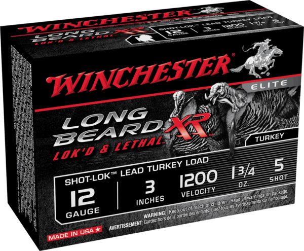 Winchester Ammo STLB1235 Long Beard XR Shot-Lok 12 Gauge 3″ 1 3/4 oz 1200 fps 5 Shot 10rd Box