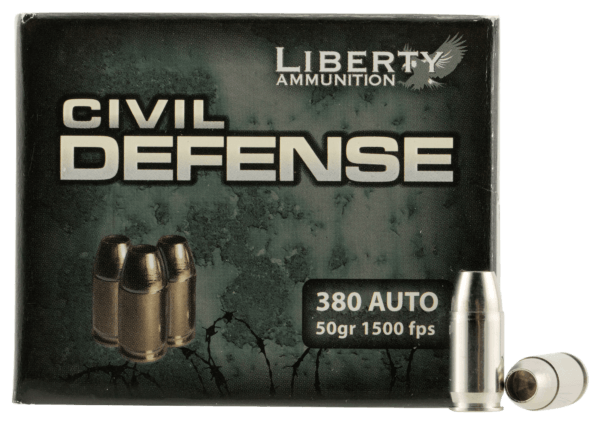 Liberty Ammunition LACD380023 Civil Defense Protection 380 ACP 50 gr Lead-Free Fragmenting Hollow Point (LFFHP) 20rd Box