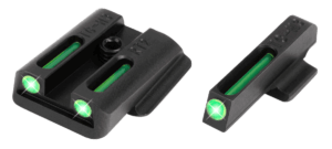 TruGlo TG131NT3 TFO Black | Green Tritium & Fiber Optic Front Sight Green Tritium & Fiber Optic Rear Sight