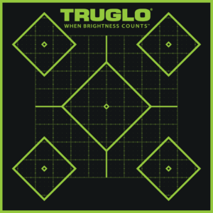 TruGlo TG14A12 Tru-See 5- Diamond Target Black/Green Self-Adhesive Heavy Paper Universal Fluorescent Green 12 Pack Includes Pasters