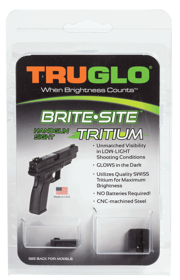 TruGlo TG231G1MW Tritium Pro Black | Green Tritium White Outline Front Sight Green Tritium Rear Sight