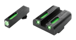 TruGlo TG13GL2A TFX Black | Green Tritium & Fiber Optic White Outline Front Sight Green Tritium & Fiber Optic Rear Sight