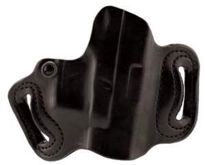 DeSantis Gunhide 086BAE1Z0 Mini Slide OWB Black Leather Belt Slide Compatible w/Most Glock Belt 1.75″ Wide Right Hand