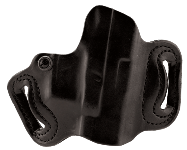 DeSantis Gunhide 086BAE1Z0 Mini Slide OWB Black Leather Belt Slide Compatible w/Most Glock Belt 1.75″ Wide Right Hand