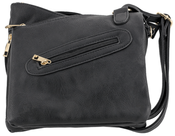 Bulldog BDP030 Cross Body Purse w/Holster Black Leather for Small Autos & Revolvers Ambidextrous Hand