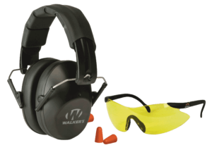 Walkers GWPFPM1GFP Passive Pro Safety Combo Kit Earmuff/Plugs/Glasses 31 db Black