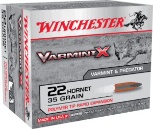 Winchester Ammo X22P Varmint X 22 Hornet 35 gr Polymer Tip Rapid Expansion 20rd Box