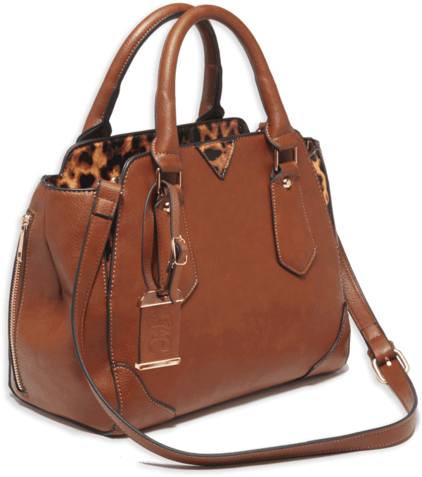 Bulldog BDP024 Satchel Purse w/Holster Chestnut Leather for Small Autos & Revolvers Ambidextrous Hand