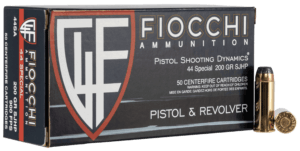 Fiocchi 44SA500 Shooting Dynamics 44 S&W Spl 200 gr Semi-Jacketed Hollow Point (SJHP) 50rd Box