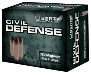 Liberty Ammunition LACD357030 Civil Defense 357 Mag 50 gr Hollow Point (HP) 20rd Box