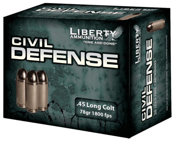 Liberty Ammunition LACD45031 Civil Defense 45 Colt (LC) 78 gr Hollow Point (HP) 20rd Box