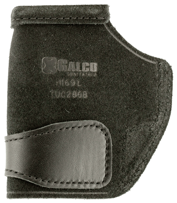 Galco TUC600B Tuck-N-Go 2.0 IWB Black Leather UniClip/Stealth Clip Fits Glock 42/Sig P365/P365 SAS Ambidextrous