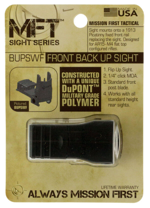 Mission First Tactical BUPSWF Flip Up Front Sight Black Folding AR-Platform