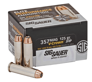 Sig Sauer E357M120 Elite V-Crown 357 Mag 125 gr Jacketed Hollow Point (JHP) 20rd Box
