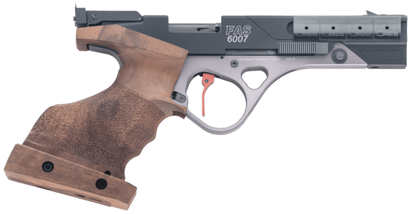 Chiappa Firearms 401138 FAS 6007 22 LR 5+1 5.63″ Black Anodized Aluminum Slide Grey Anodized Steel Frame Walnut Grip