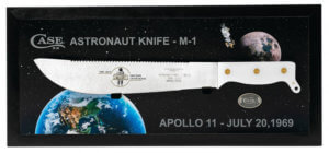 Case 12019 Astronaut M-1 Commemorative 11.75″ Fixed Machete Plain/Saw As-Ground High Carbon Steel Blade/Smooth White Synthetic Handle