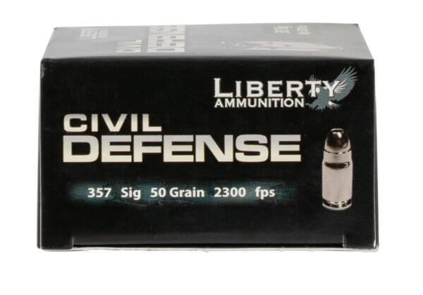 Liberty Ammunition LACD357SIG053 Civil Defense Protection 357 Sig 50 gr Lead-Free Fragmenting Hollow Point (LFFHP) 20rd Box