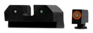XS Sights GLR013P6N R3D Night Sights fits Glock Black | Green Tritium Orange Outline Front Sight Green Tritium Rear Sight