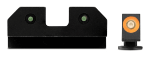 XS Sights GLR014P6N R3D Night Sights fits Glock Black | Green Tritium Orange Outline Front Sight Green Tritium Rear Sight