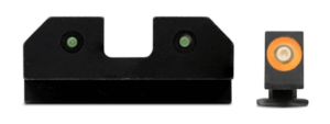 XS Sights GLR013P6N R3D Night Sights fits Glock Black | Green Tritium Orange Outline Front Sight Green Tritium Rear Sight