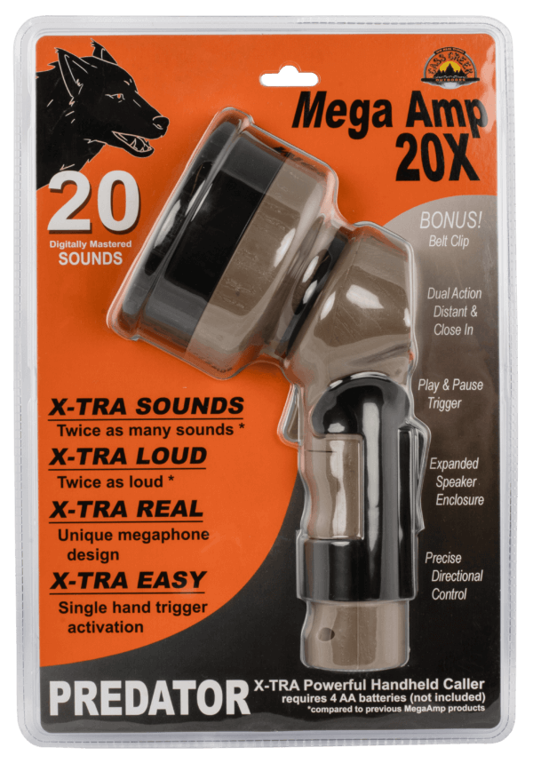 Cass Creek CC548 Mega Amp 20X Electronic Call Multiple Sounds Attracts Predators Brown Polymer