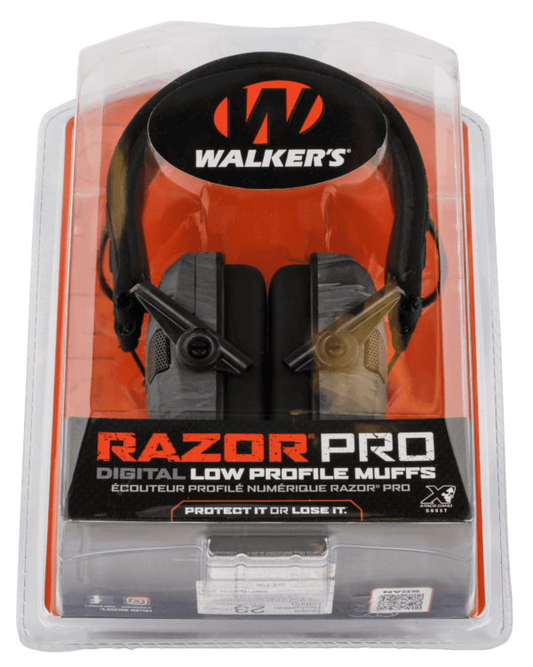 Walker’s GWPDRSEMGST Razor PRO Digital Electronic Muff Polymer 23 dB Over the Head ATACS Ghost Camo/Black Adult