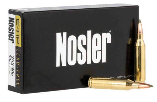 Nosler 40030 E-Tip 243 Win 90 gr E-Tip Lead-Free 20rd Box