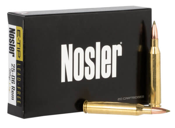 Nosler 40238 E-Tip Hunting 25-06 Rem 100 gr E-Tip Lead-Free 20rd Box