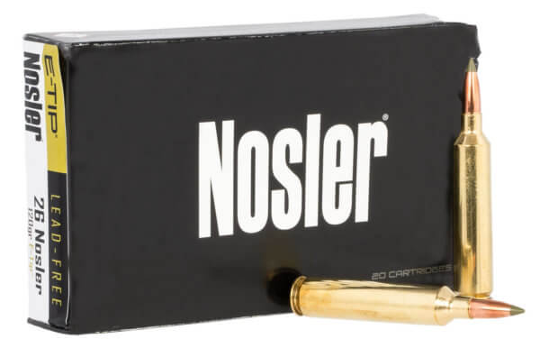 Nosler 40302 E-Tip Hunting 26 Nosler 120 gr E-Tip Lead-Free 20rd Box
