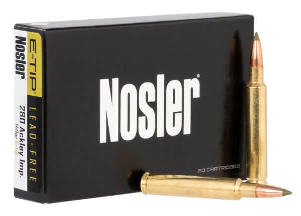 Nosler 40067 E-Tip Hunting 280 Ackley Improved 140 gr E-Tip Lead-Free 20rd Box