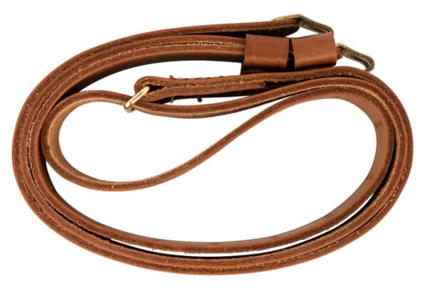 Hunter Company 02001 Military Sling made of Brown Leather with 1″ W Adjustable Design & 1″ Swivels for Rifles