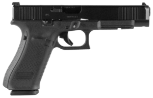 Glock PA343S103MOS G34 Gen5 Competition MOS 9mm Luger 5.31″ Glock Marksman Barrel 17+1 Black Frame & MOS nDLC Slide Modular Backstrap Ambidextrous Slide Stop Safe Action Trigger Optics Ready