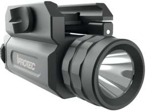 iProtec 6567 RM230LSG w/Laser For Rifles & Handguns Rail Equipped 46/230 Lumens Output 5mW Output White/ Green Laser Up to 457 Meters Beam Picatinny Rail Mount Black Anodized Aluminum