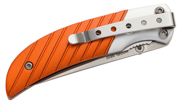 Browning 3220342 Prism 3 2.88″ Folding Clip Point Plain 7Cr17MoV SS Blade/ Orange Anodized Aluminum Handle Includes Pocket Clip